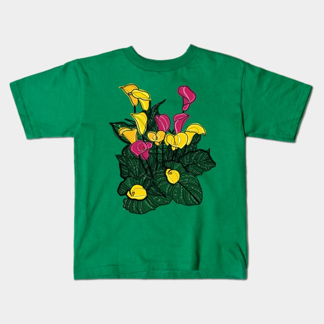 Calla Lilies Kids T-Shirt by CindyS